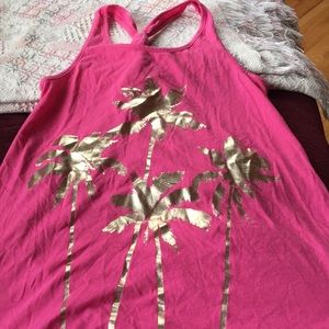 Girls tank top with gold palm trees